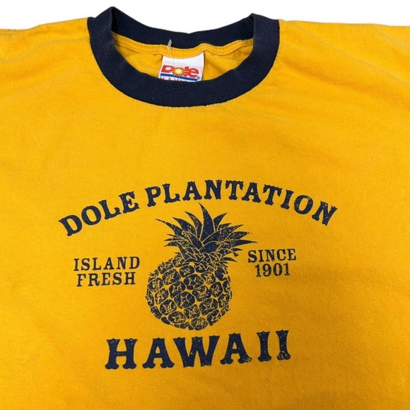 Vintage Dole Plantation Hawaii Yellow T-Shirt size XL unisex - Picture 1 of 5